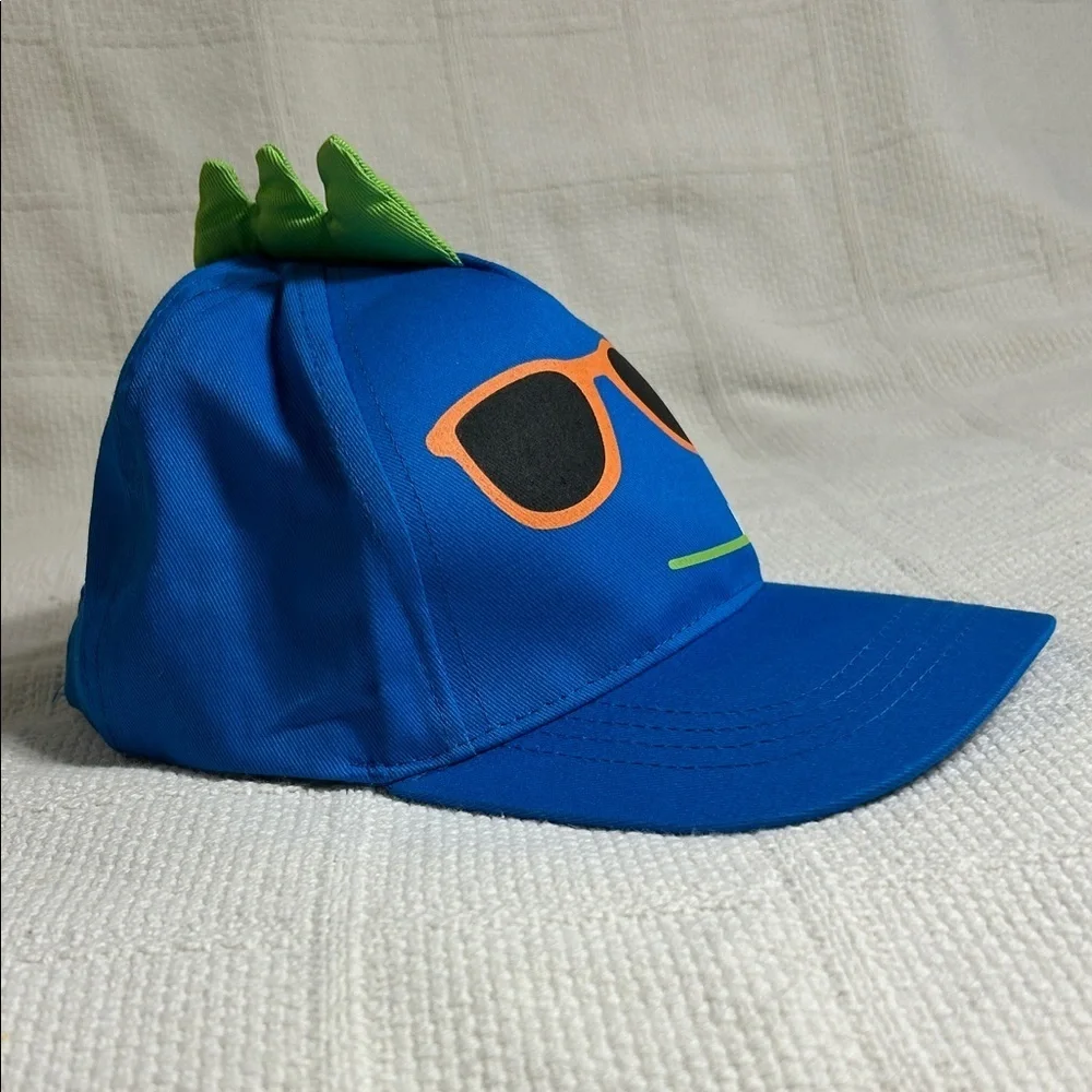 Blue Dinosaur Toddler Cap with Sunglasses Design